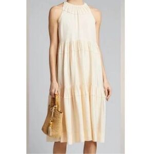 Rosetta Getty Sleeveless Tiered Midi Dress - Light Beige size 0